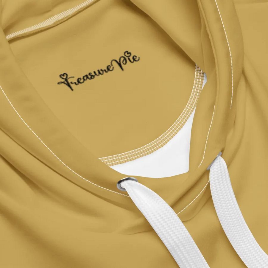 Plain Medium Dark Yellow Light Summer Unisex Recycled Polyester Heavyweight Premium Hoodie by Treasure Pie product image (9)