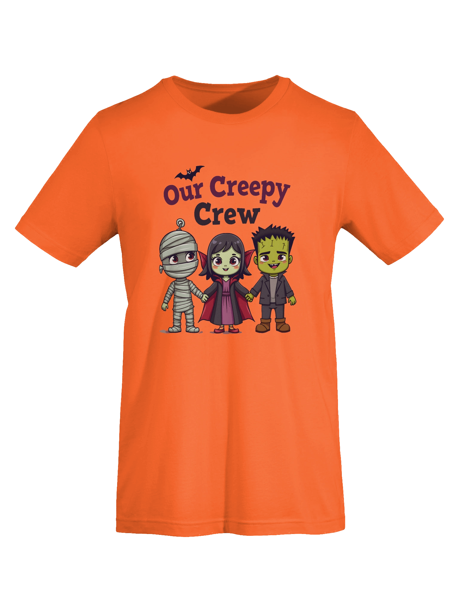 Creepy Crew Halloween T-Shirt | Cute Monster Characters Tee | Spooky Mummy Vampire Frankenstein Shirt product image (4)