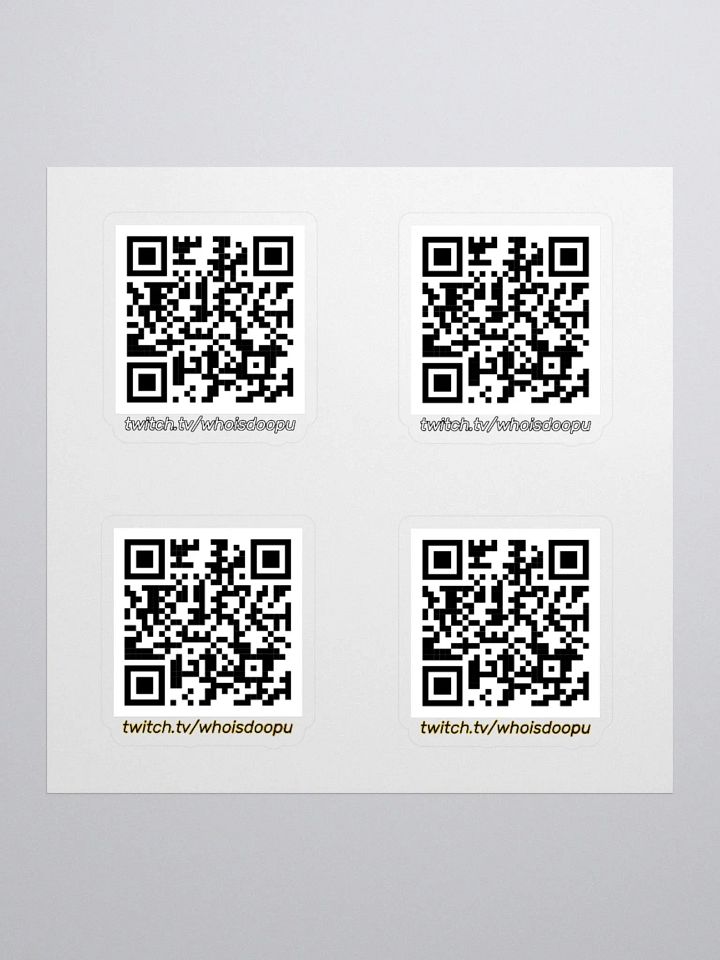 WhoIsDoopu Twitch QR Code - 4 Sticker Sheet product image (1)