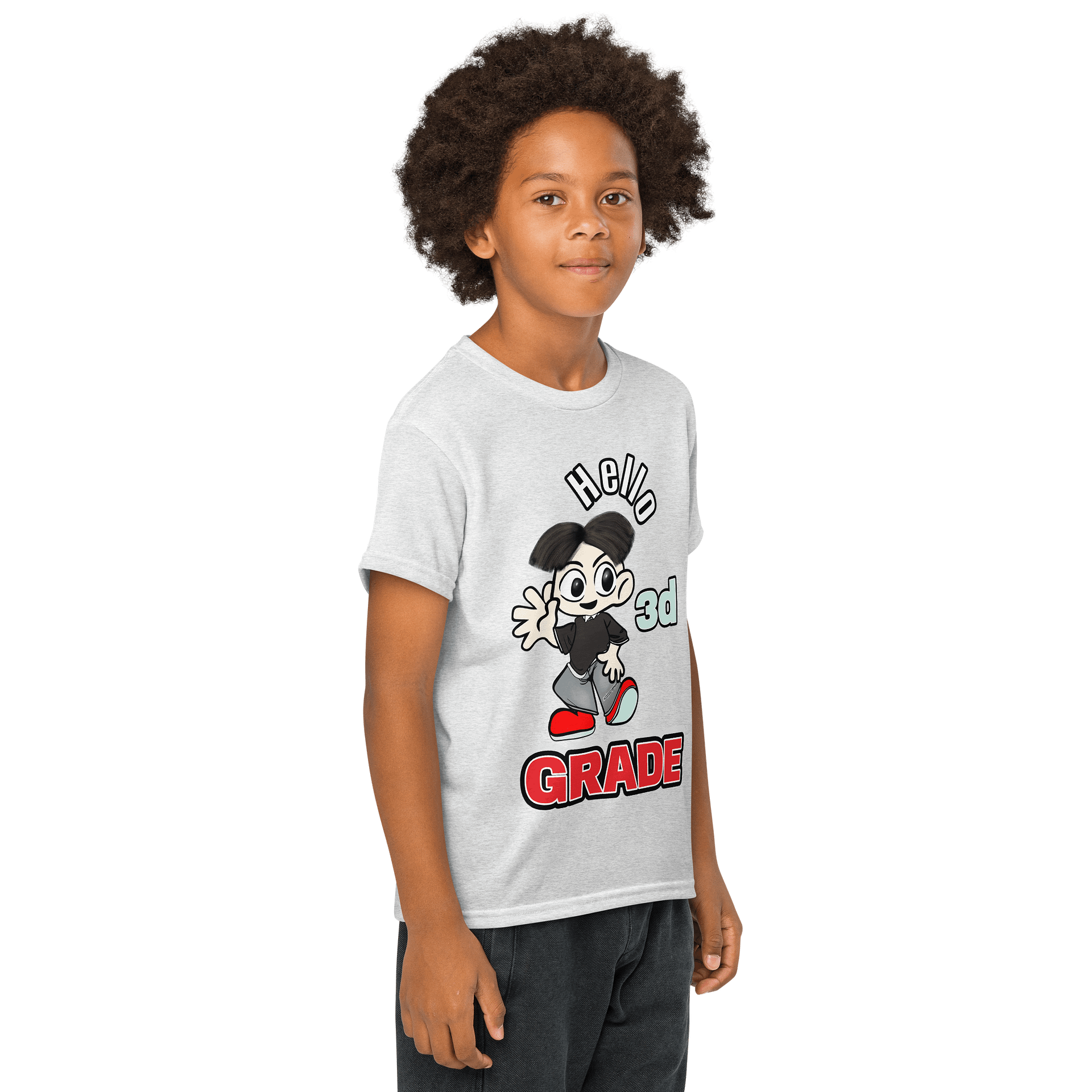 Playful Hello 3D Cartoon Youth Sports Tee product image (37)