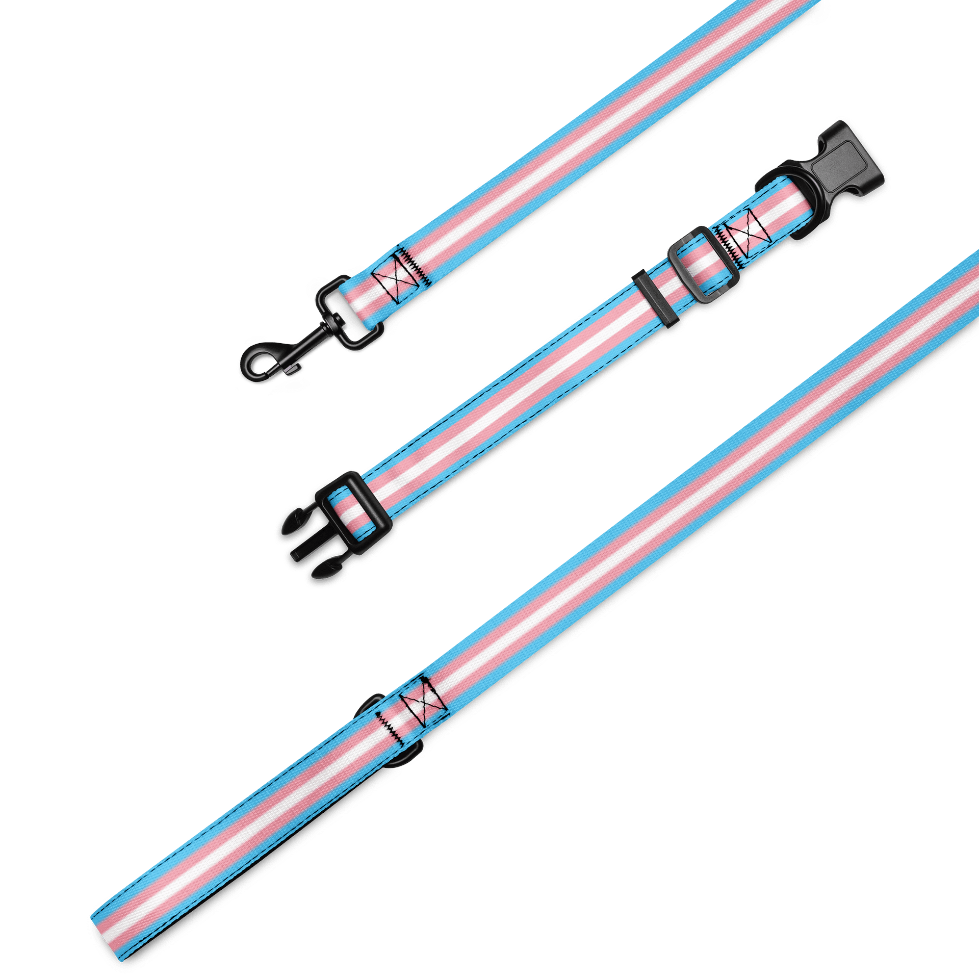 Trans Pride Flag Pet Collar & Leash product image (1)