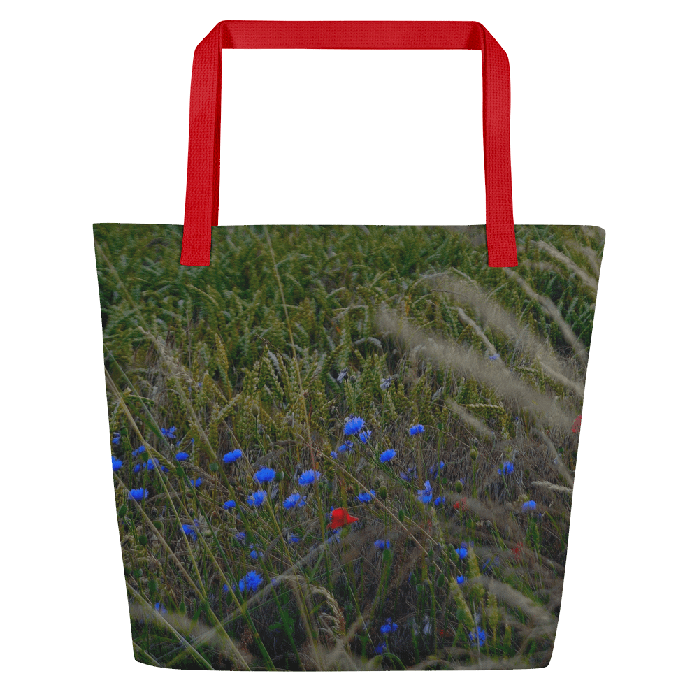 Große Tragetasche - Weizenfeld mit Kornblumen im Abendlicht product image (4)