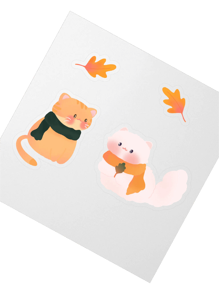 Autumn Cats Vinyl Stickers product image (2)