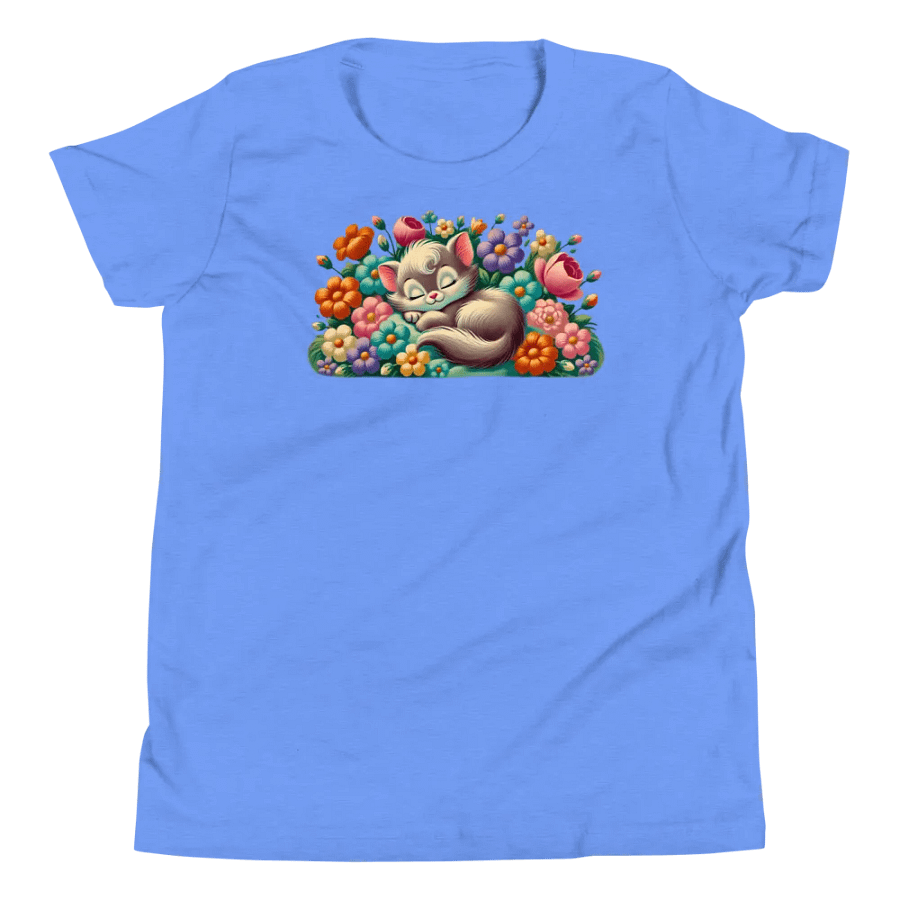 Kitten Sleeping in Flowers Kids T-Shirt product image (15)