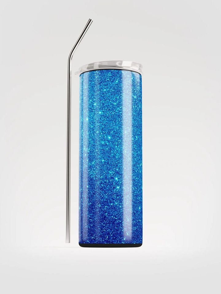 Sapphire Sparkle: Glitter Blue Stainless Steel Tumbler | Eco-Friendly 20oz with Reusable Straw product image (1)