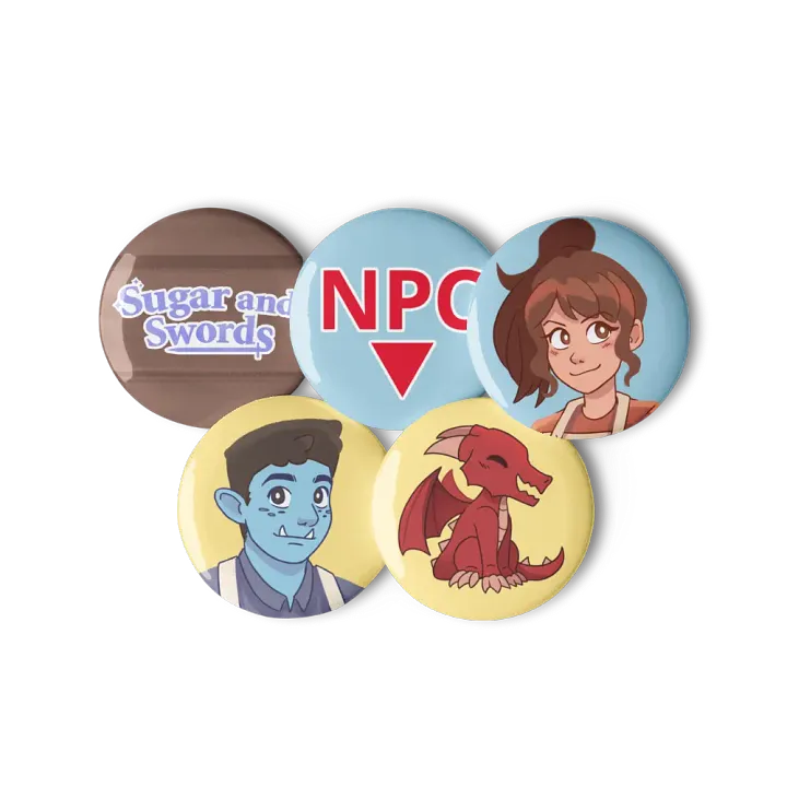 Sugar and Swords Pin Button Set product image (2)