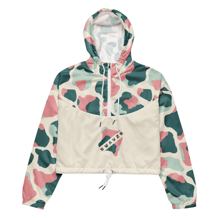 Cow-mouflage Pattern Crop Hoodie Windbreaker product image (1)