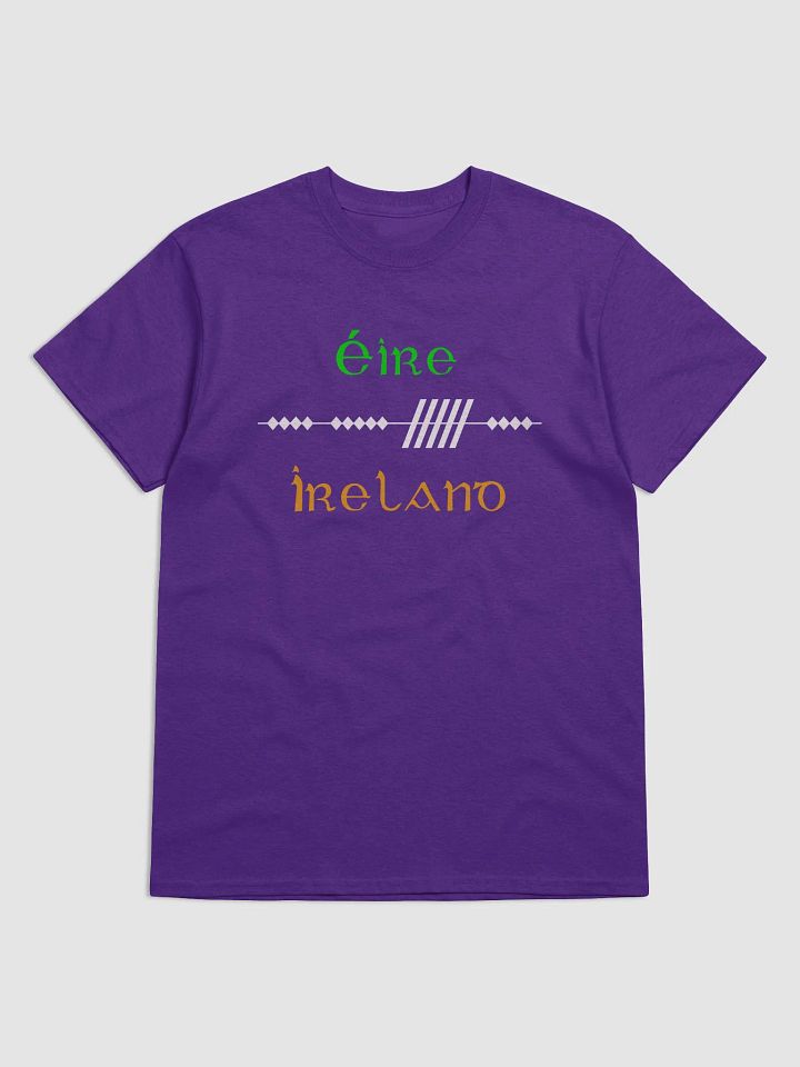 Ireland/Éire Scholastic style Ogham Green, white and Orange, printed T-shirt product image (7)