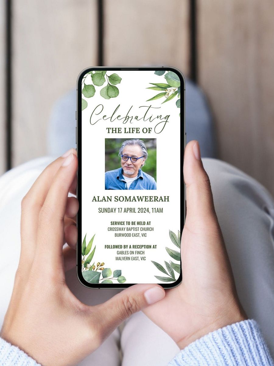 Green Leaves Evite Canva Template product image (5)