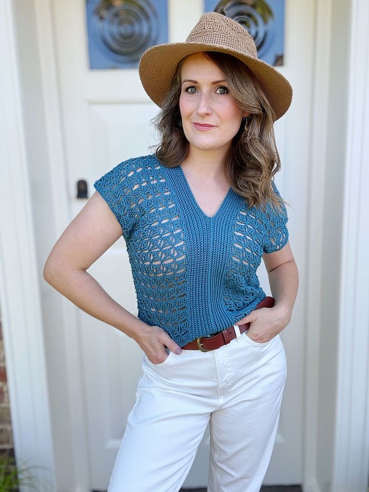 Violet Lace Crochet Top Pattern PDF | XS-5XL (30-62" Chest) product image (1)