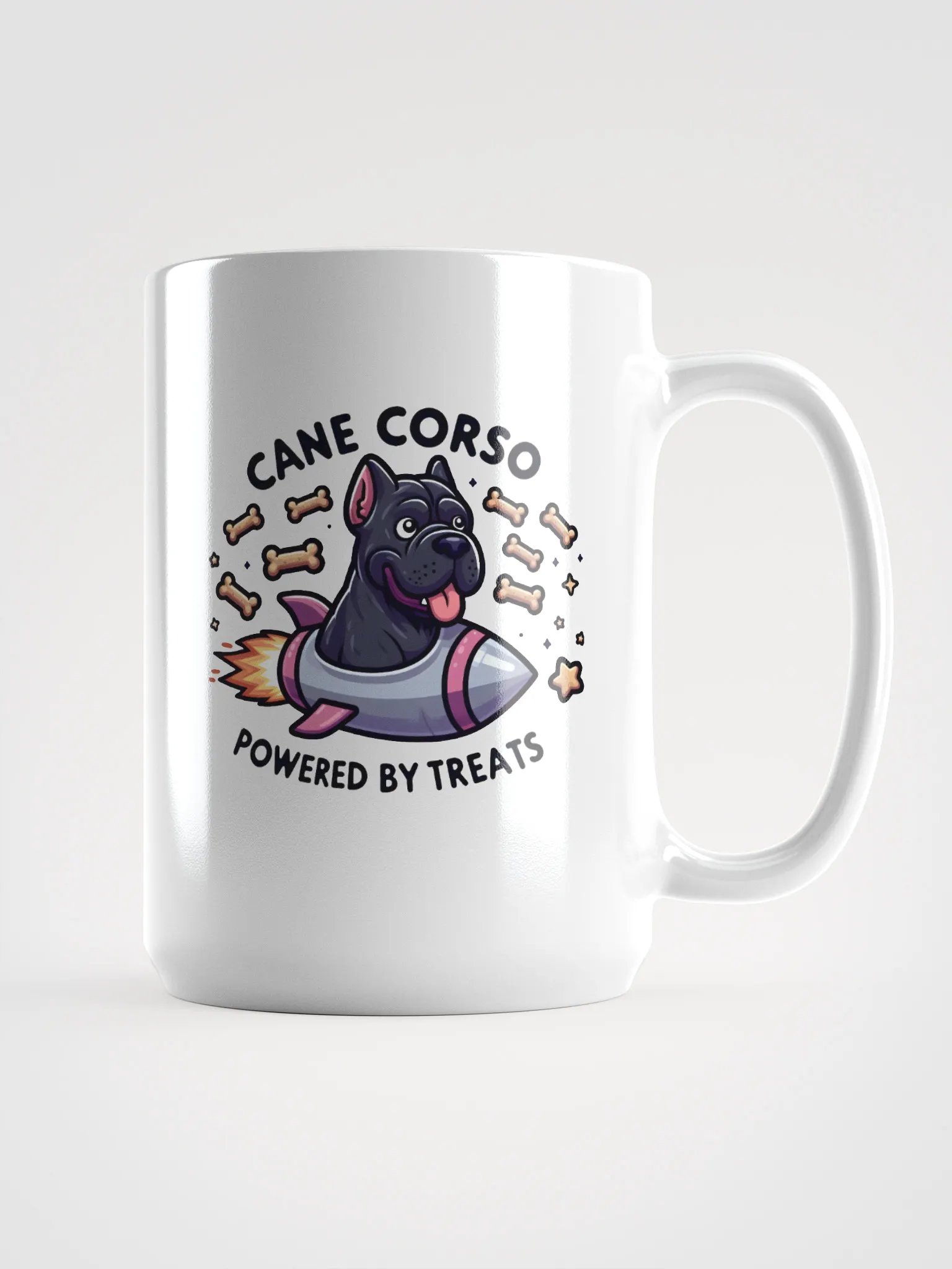 Cane Corso Powered by Treats Mug – Fun Dog Lover Gift product image (1)