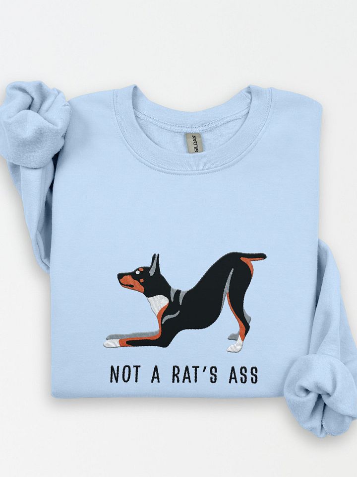 Not a Rat's Ass Sweatshirt (Embroidered) of a Rat Terrier(Tricolor) product image (1)