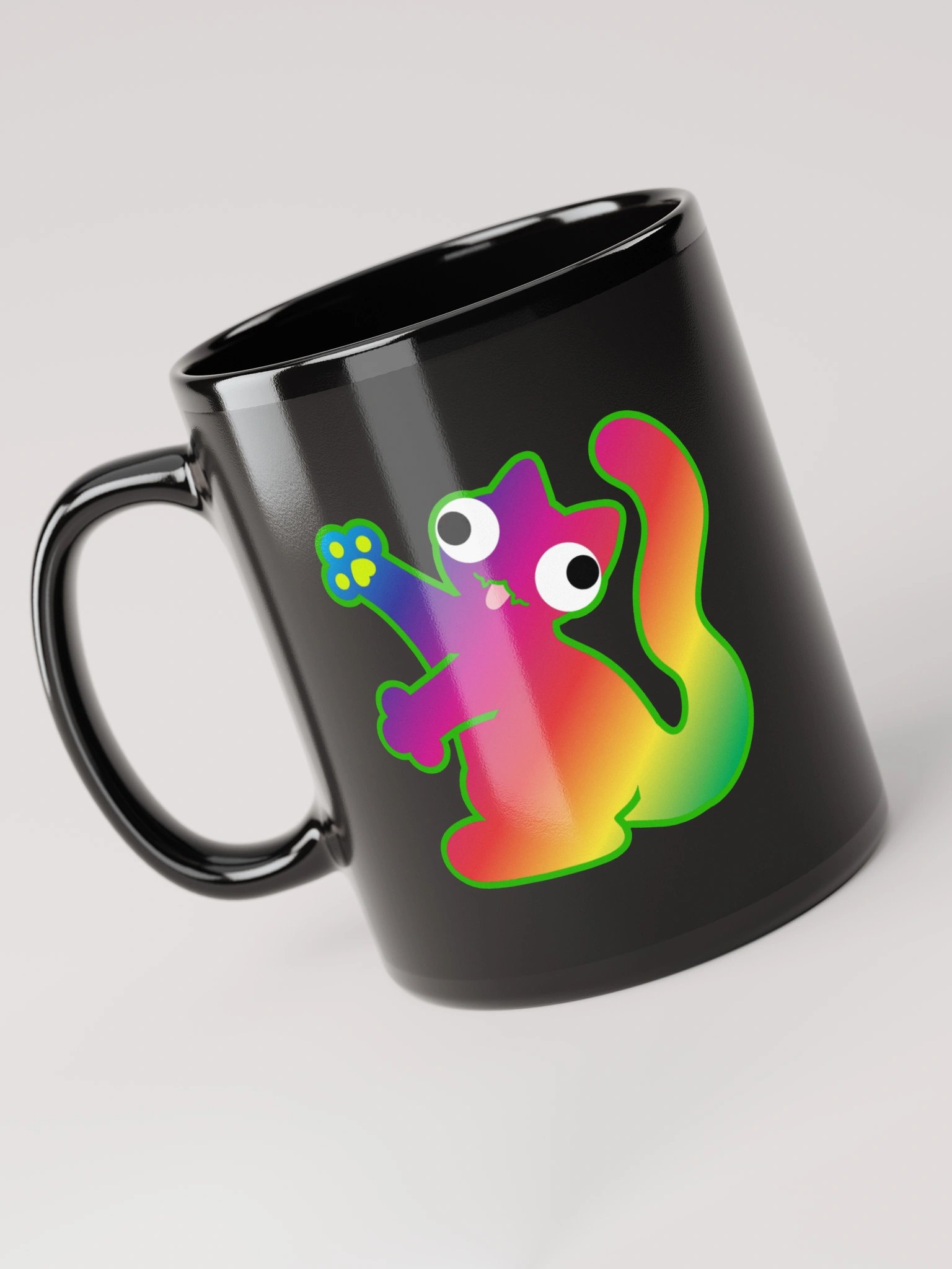 Black Mug - Rainbow DerpCat II product image (5)