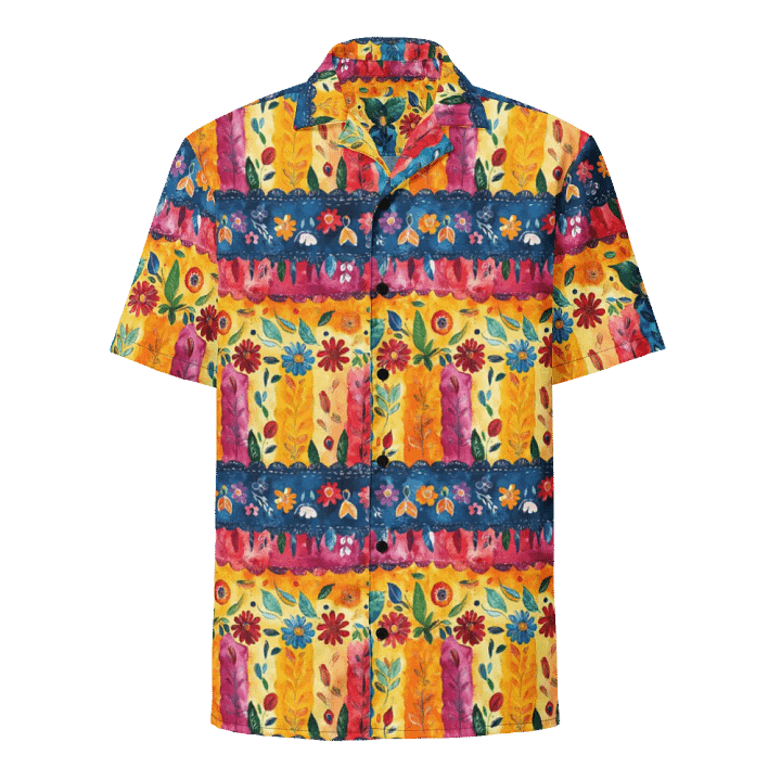 Feather Stripe Floral Pattern-Seamless Papel Picado Hawaiian Shirt product image (1)