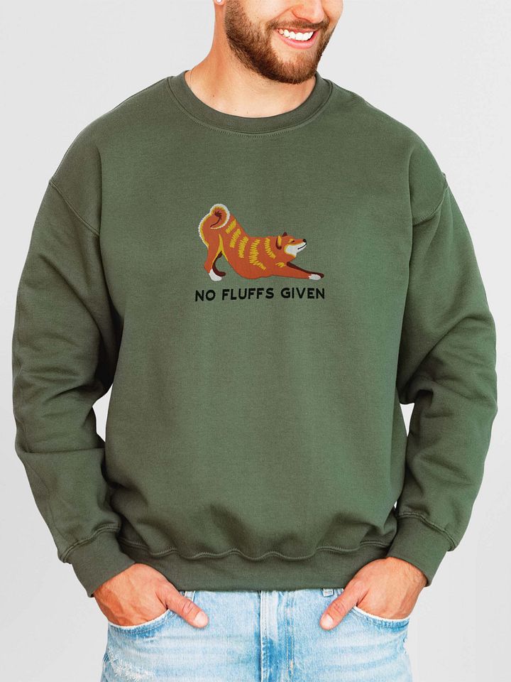 No Fluffs Given Sweatshirt (Embroidered) of a Shiba Inu product image (2)