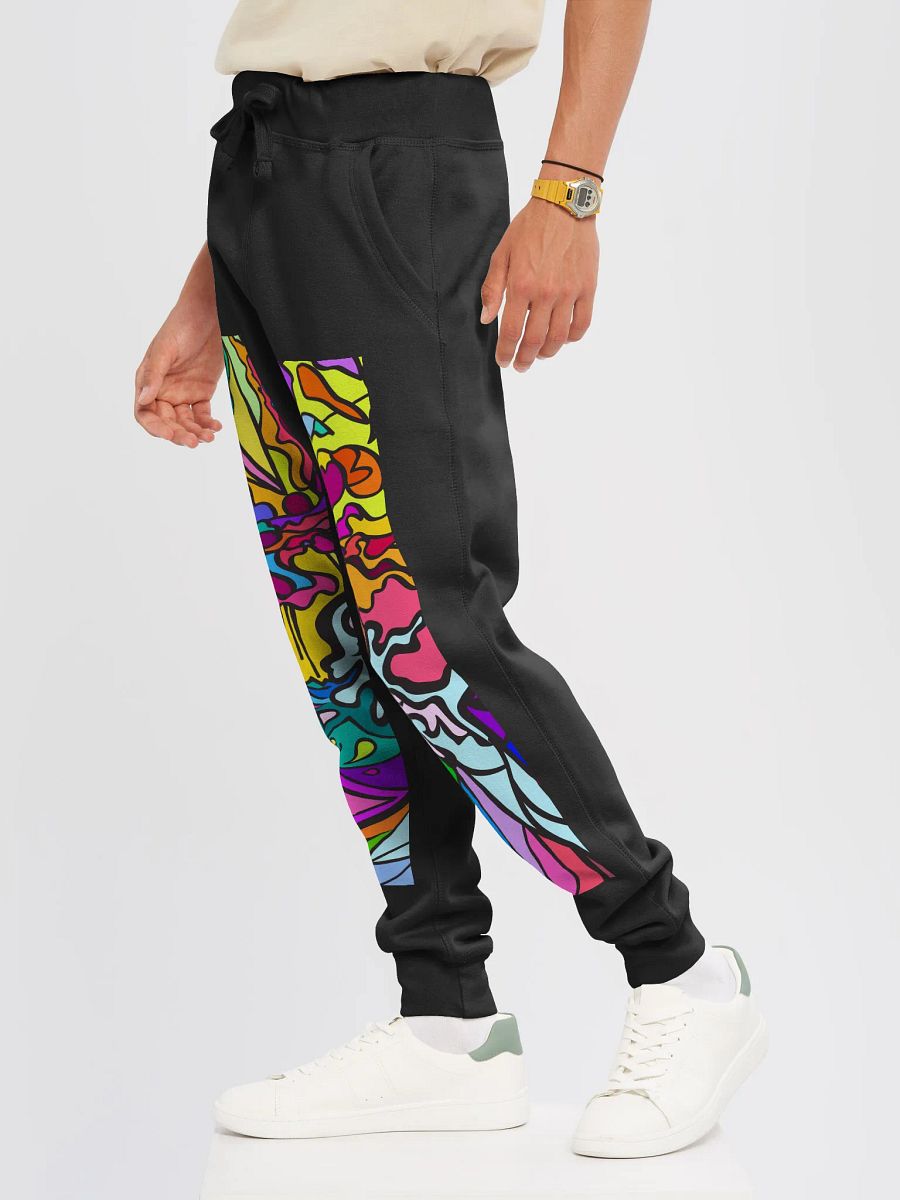 Vibrant Flowing Shapes Abstract Joggers - Wave at Sunset product image (24)