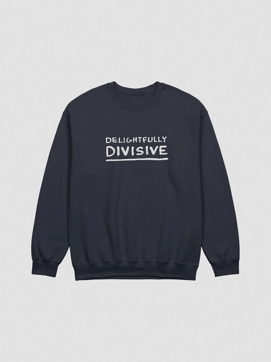 DELIGHTFULLY DIVISIVE (lg., white design) embroidered crewneck product image (20)