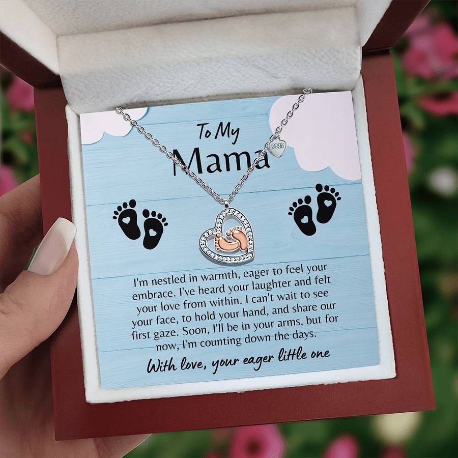 To My Mama Baby Feet Necklace - From Your Little One product image (1)