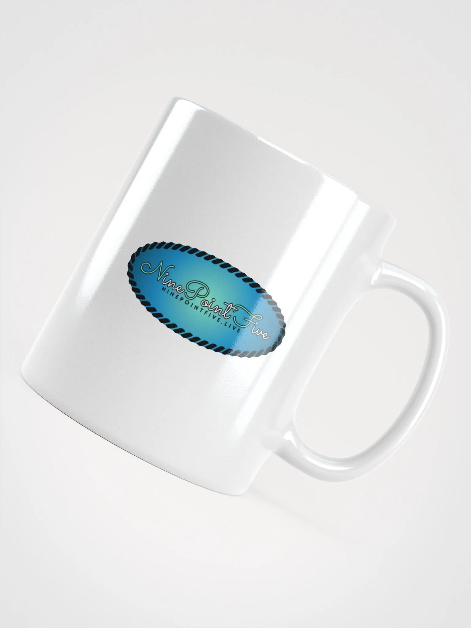 White NinePointFive Teal Wordmark Logo Mug product image (3)
