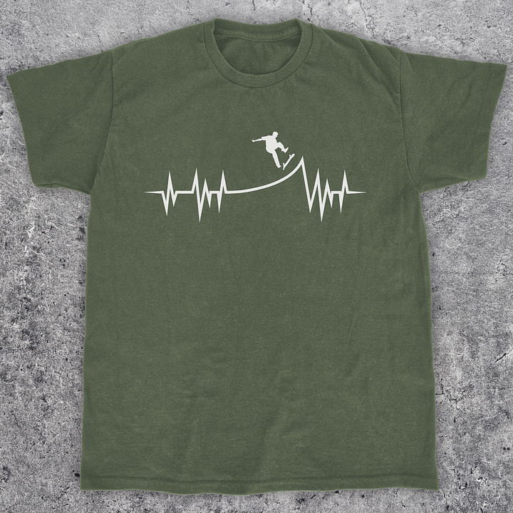 Skate Heartbeat, Skateboarding t-shirt, Unisex product image (1)