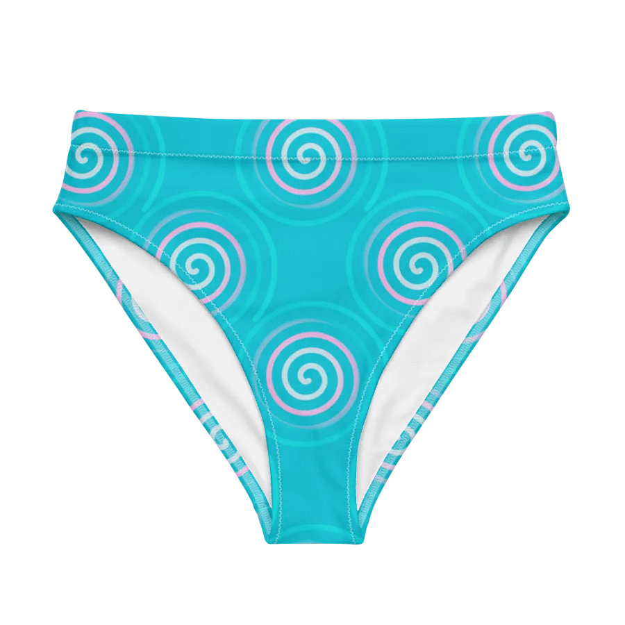 Beautiful Minimalist Ocean Swirl Pattern High Waisted Bikini Bottom product image (7)