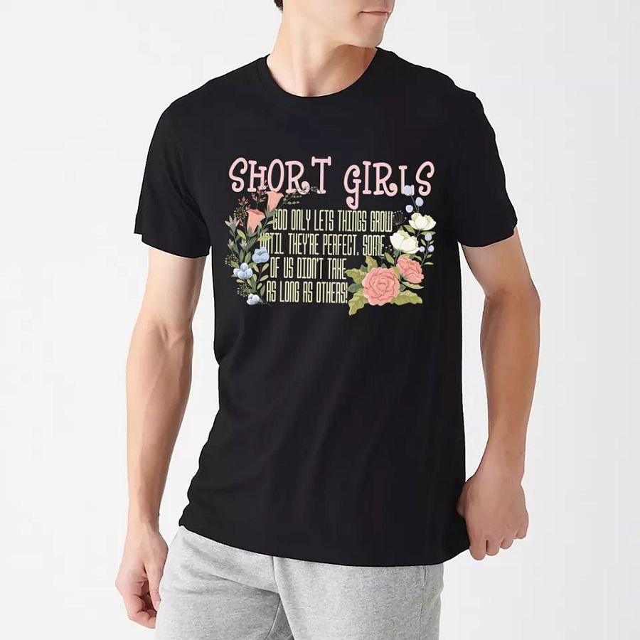Floral Short Girls God Only Lets Things Grow Flower Vintage T Shirt Men Women product image (3)