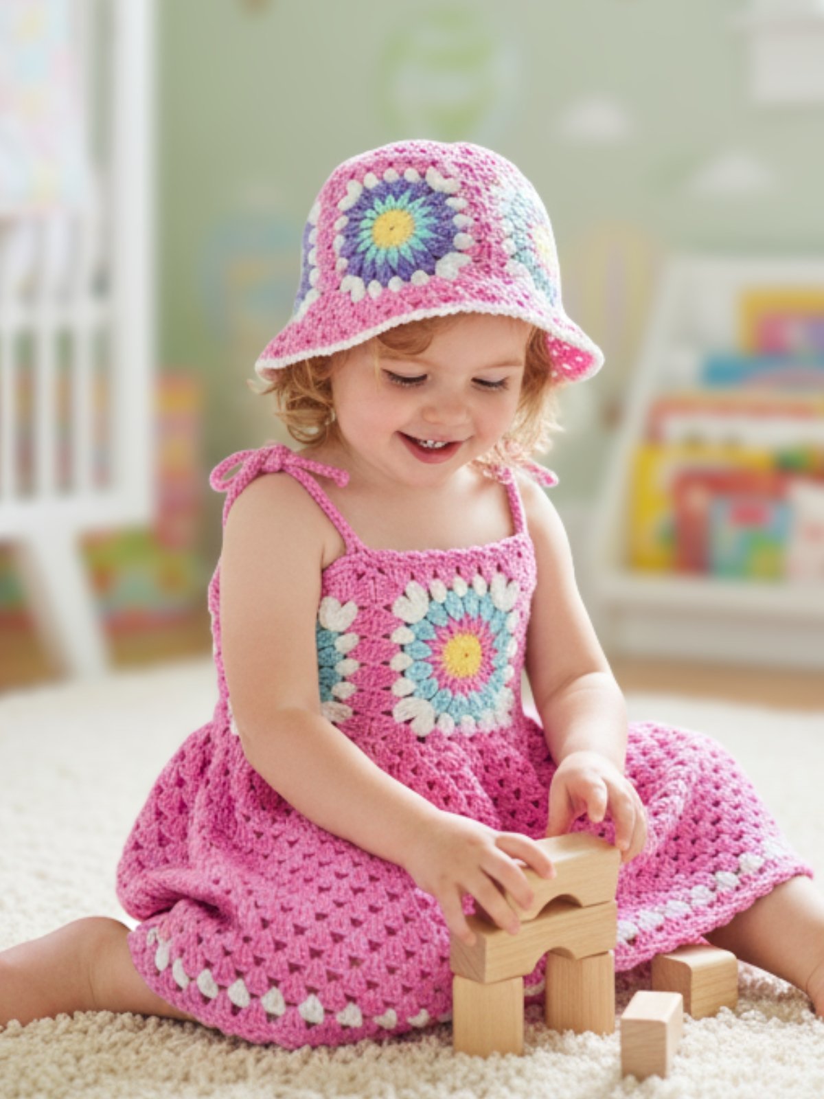 Sunburst Crochet Bucket Hat Pattern – Granny Square Summer Hat – DIY Colorful Festival Hat – Crochet PDF Pattern product image (12)