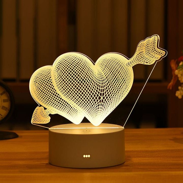 SALAM & SONS CHANDIWALE Official Customize 3D Heart Shaped Light Lamp, Decoration Piece product image (1)