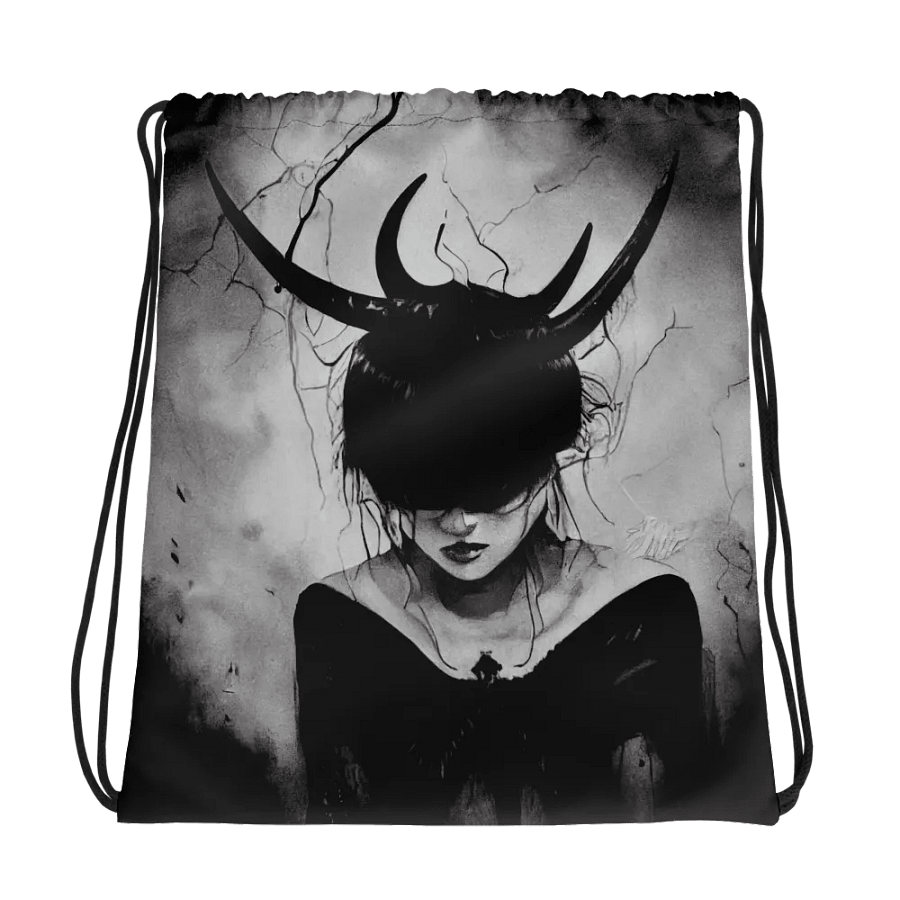 Ethereal Horned Creature Drawstring Bag product image (1)