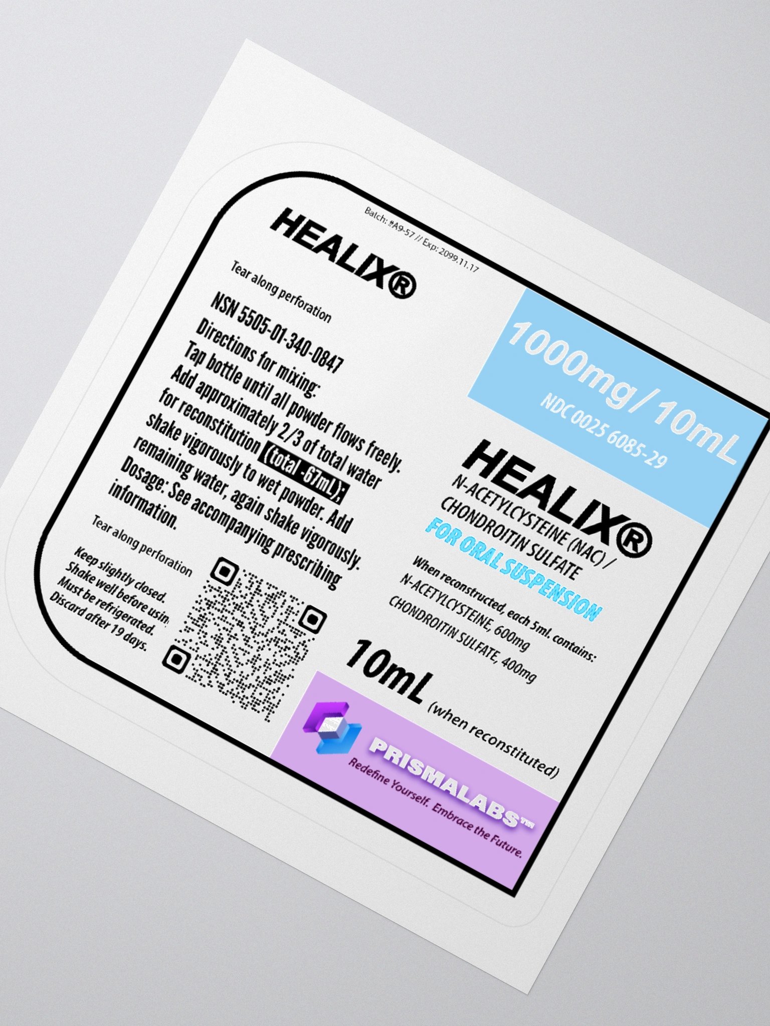 HEALIX® Suspension Label Sticker – 3"x3" product image (5)