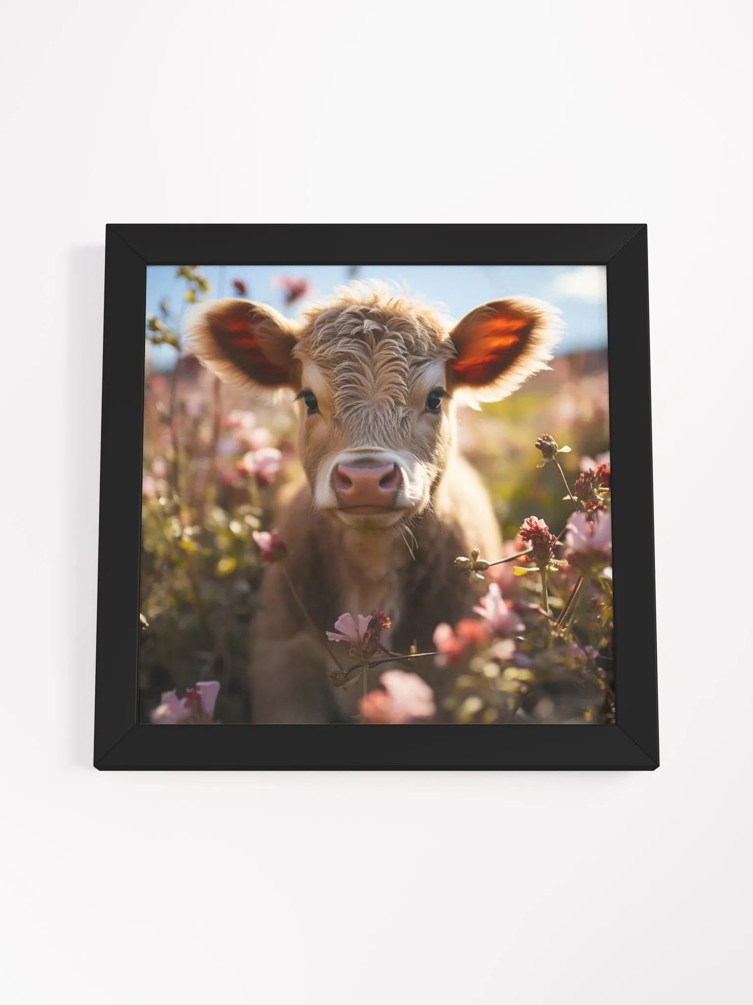 Cow In a Field of Flowers Farm Animal Wall Art product image (28)
