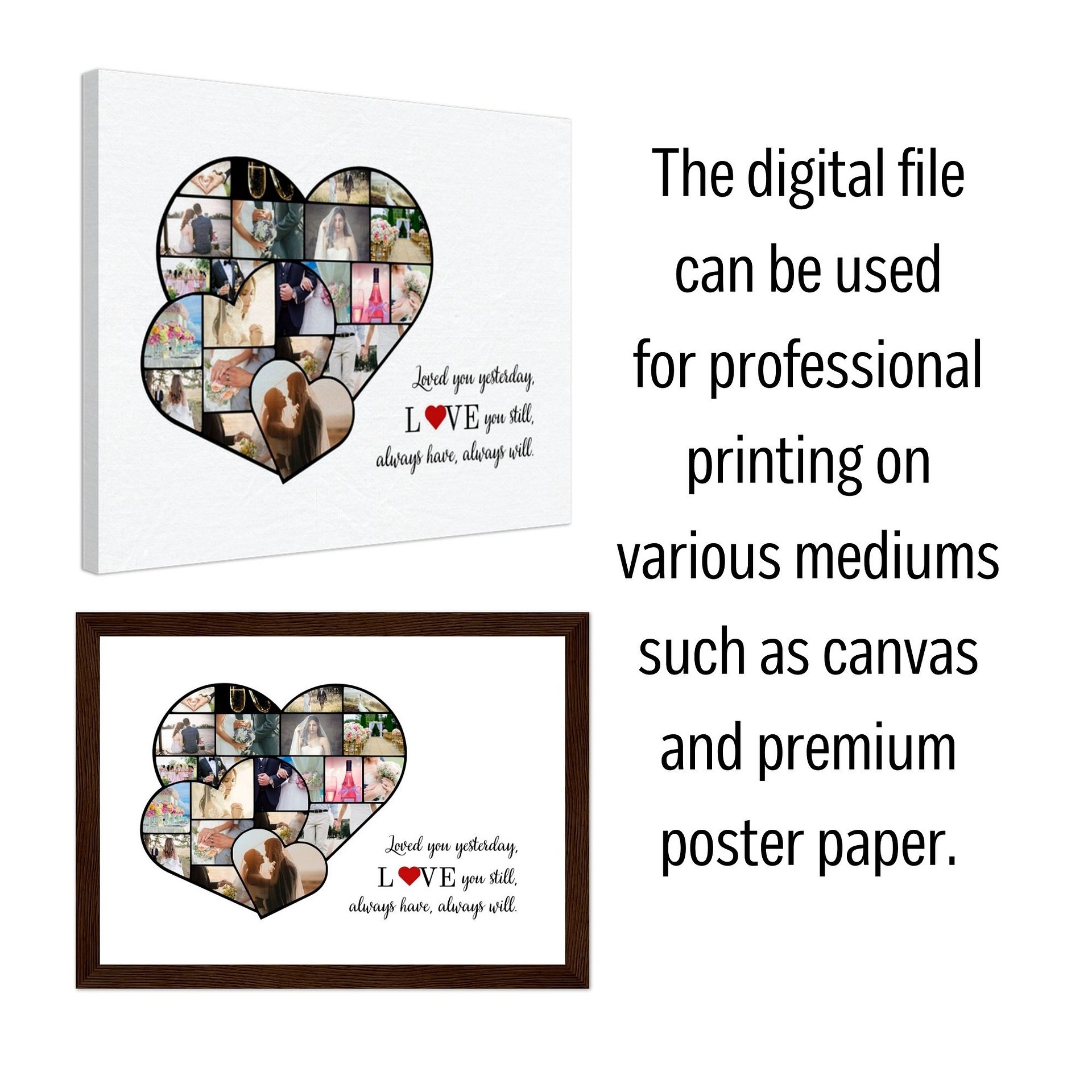 Three Hearts Photo Collage Canva Template product image (5)