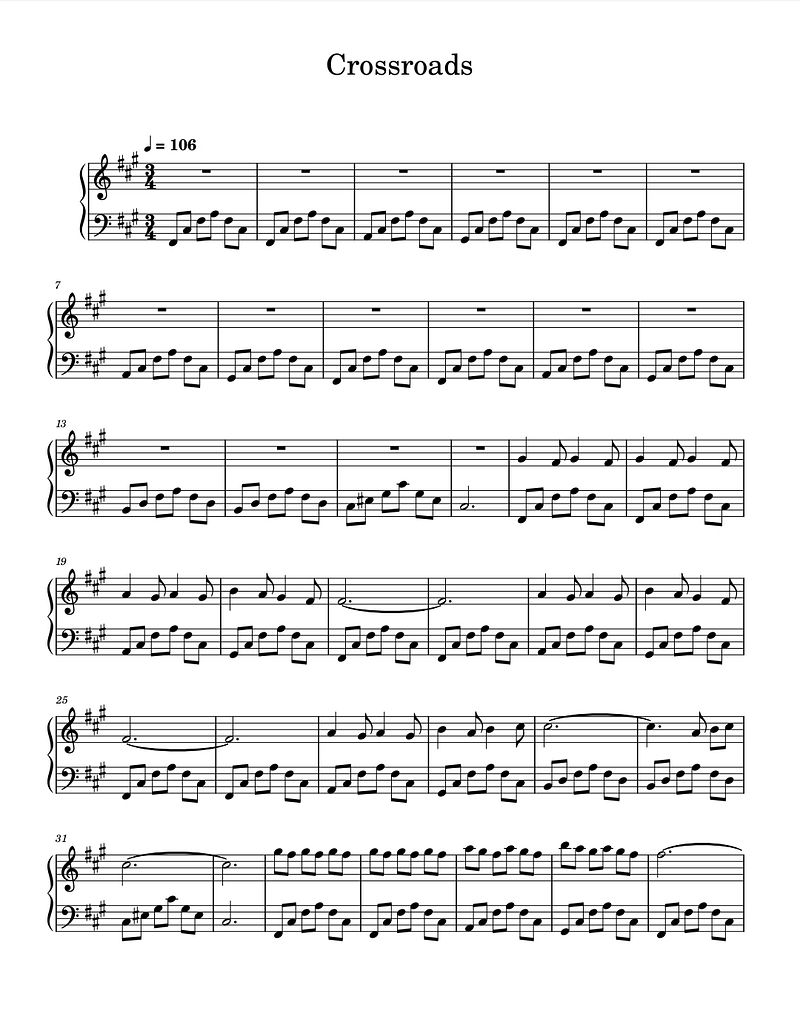 Crossroads Sheet Music