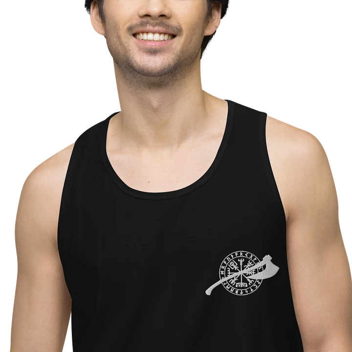 VEGVISIR & AXE - Tank Top Men White Embroidery product image (7)