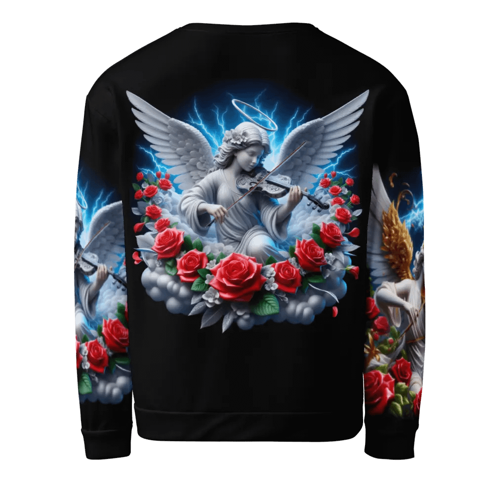 Angels making Music with a Violin - All-Over Unisex Sweatshirt #39 product image (2)