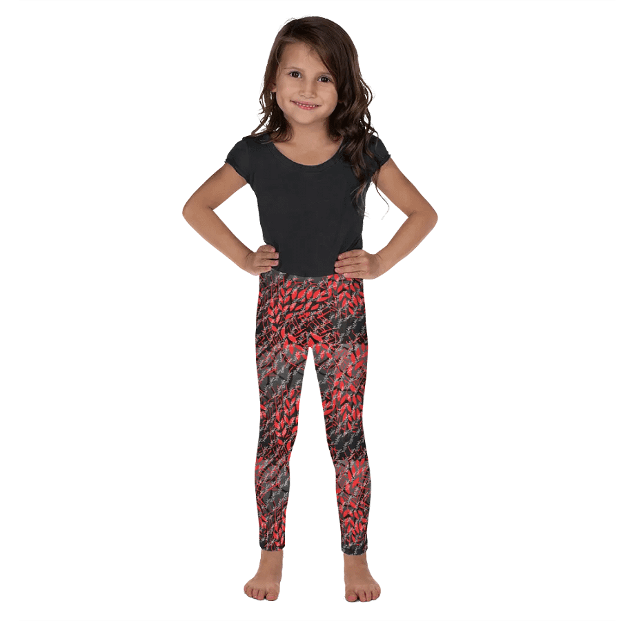 JoBeths' Signature Kids Leggings 👖Red Leaves 🍃 Design product image (4)
