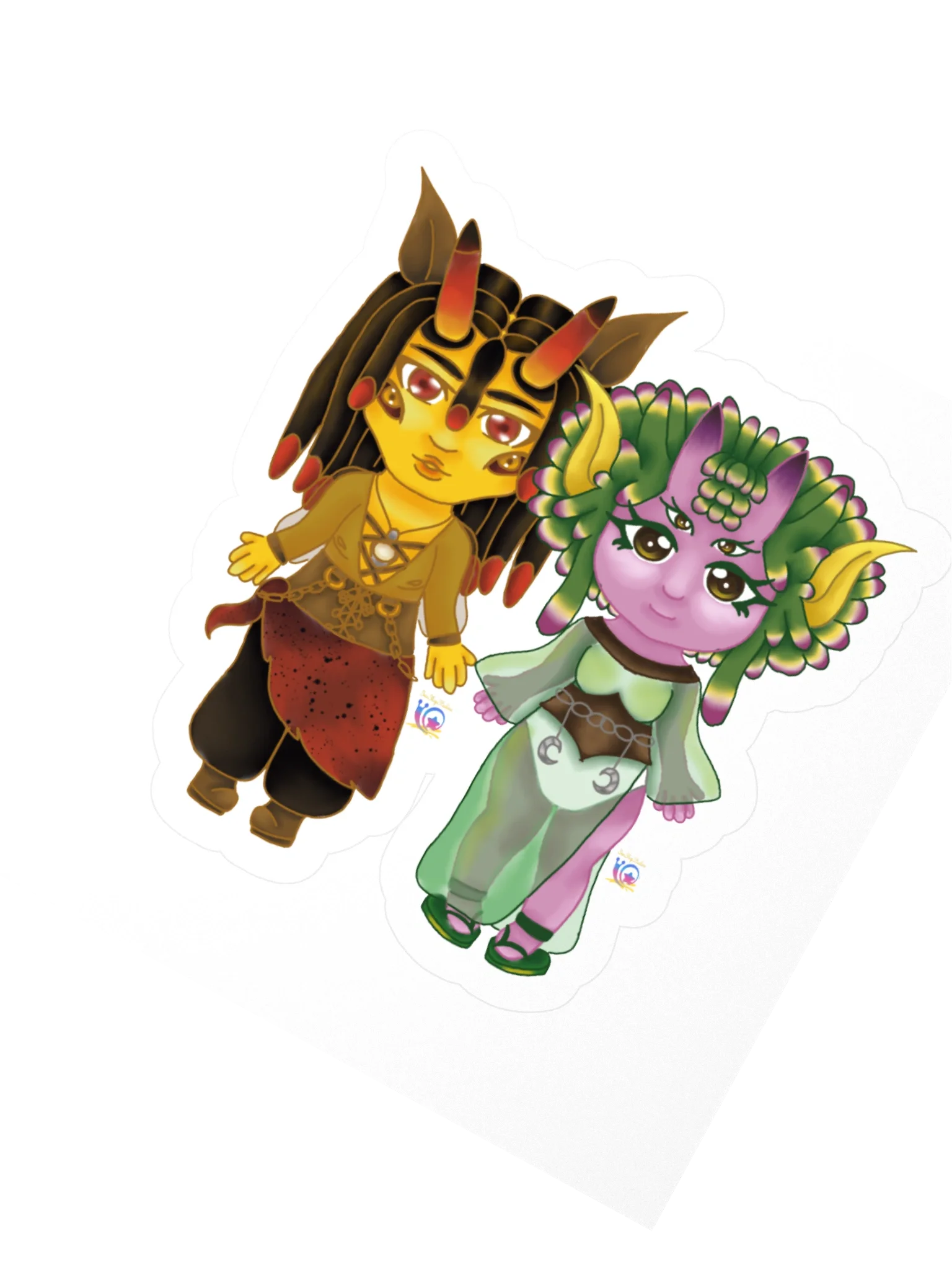 Moon and Sun chibi stickie product image (6)