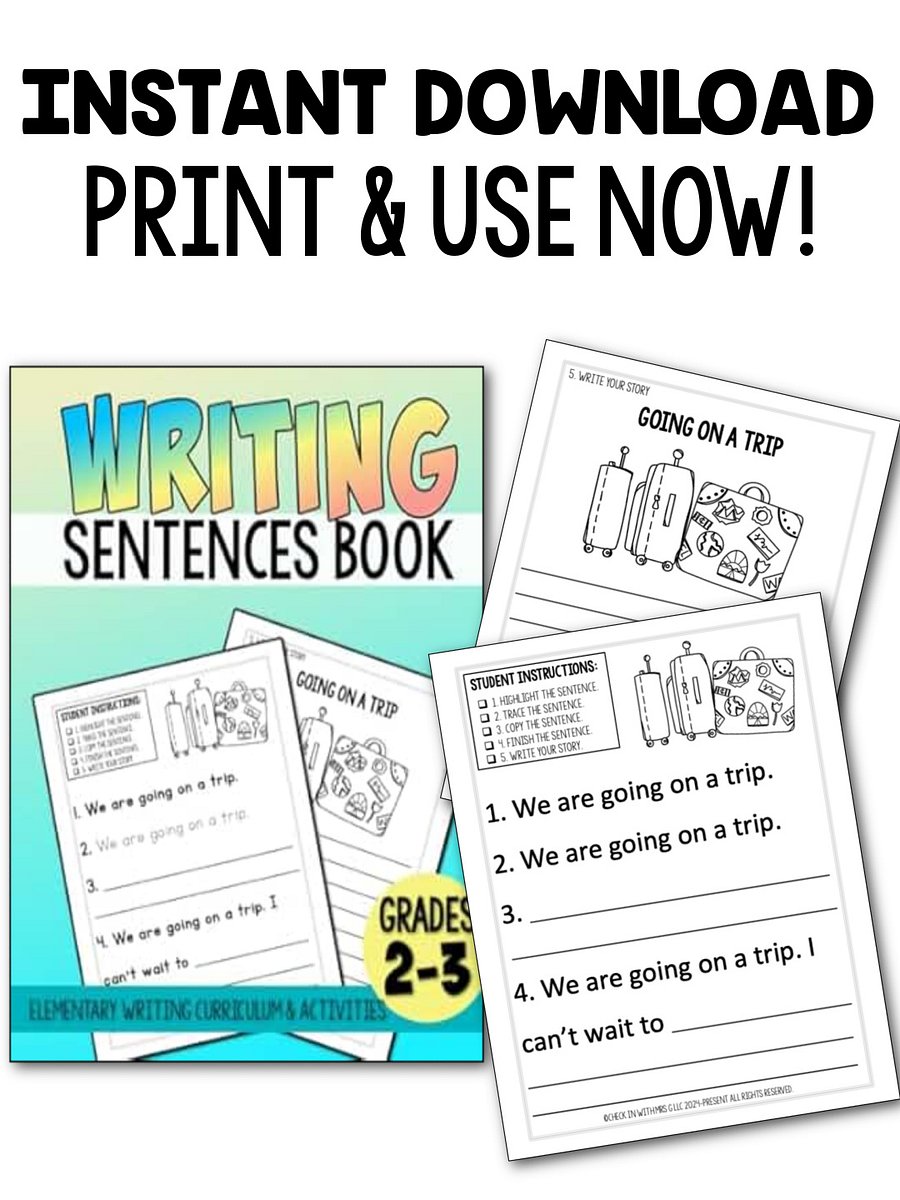 Writing Sentences Workbook Grades 2&3- Instant Download product image (3)
