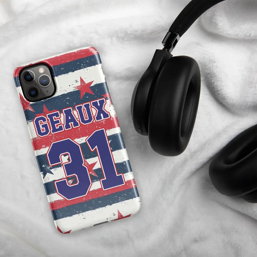 Geaux 31 Vintage Stars & Stripes iPhone Pattern Snap Case product image (49)