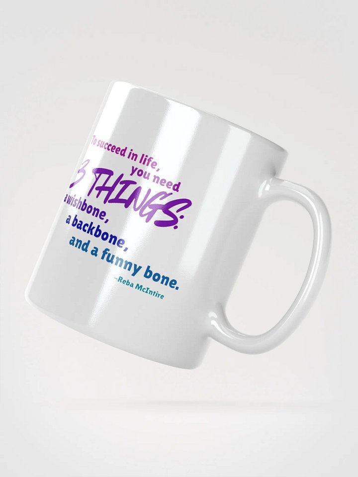Motivational Quote Mug: Wishbone, Backbone, Funny Bone product image (6)