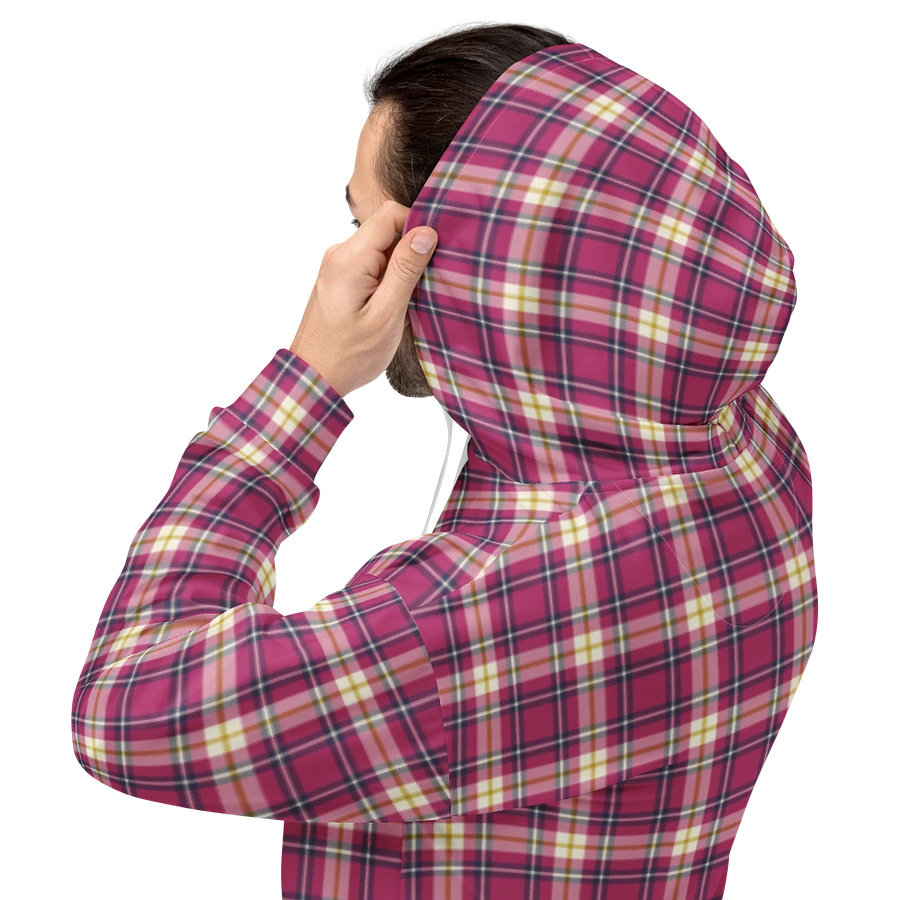 Hot Pink and Navy Blue Plaid Hoodie product image (8)