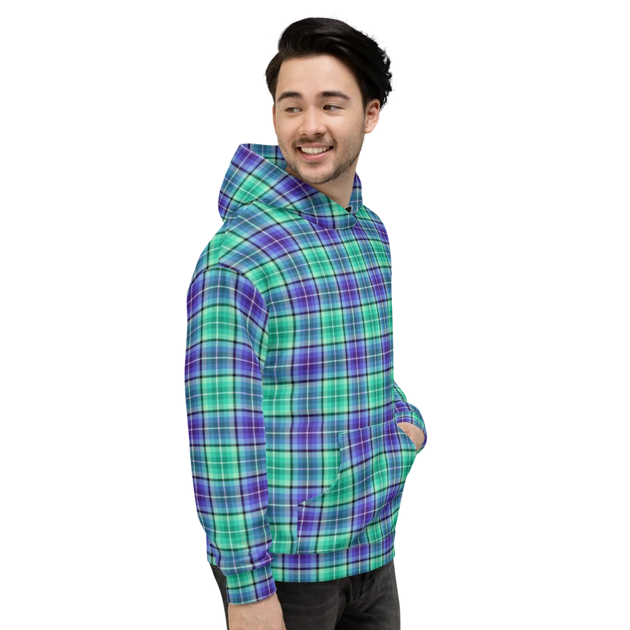Bright Green and Purple Plaid Hoodie product image (5)