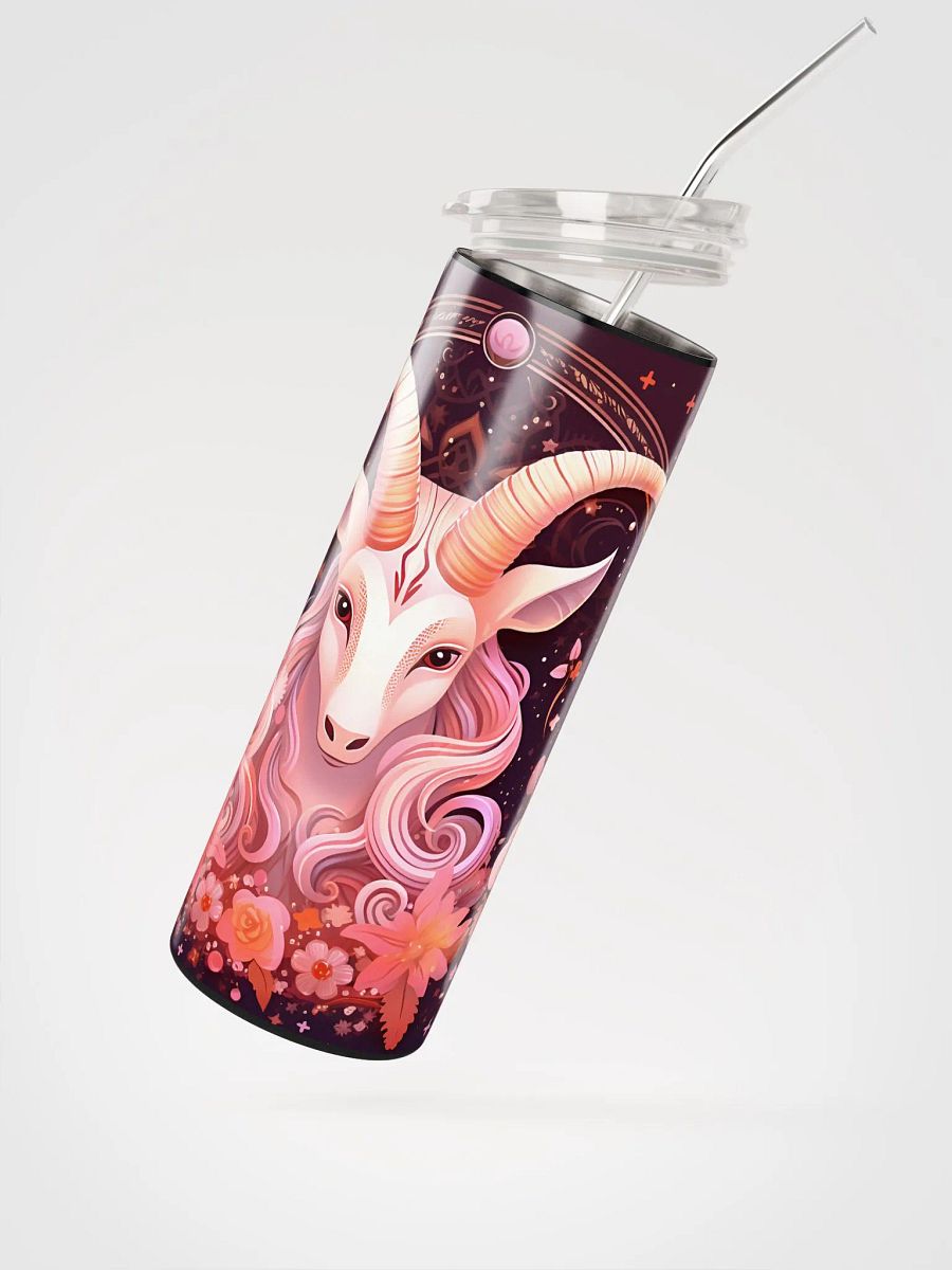 Magical Capricorn Unicorn Stainless Steel Tumbler: Embrace Zodiac Bliss in Pink product image (2)