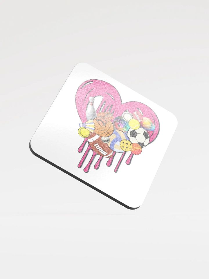 Heart Sports Assorted Drip Glossed Cork Coaster product image (1)