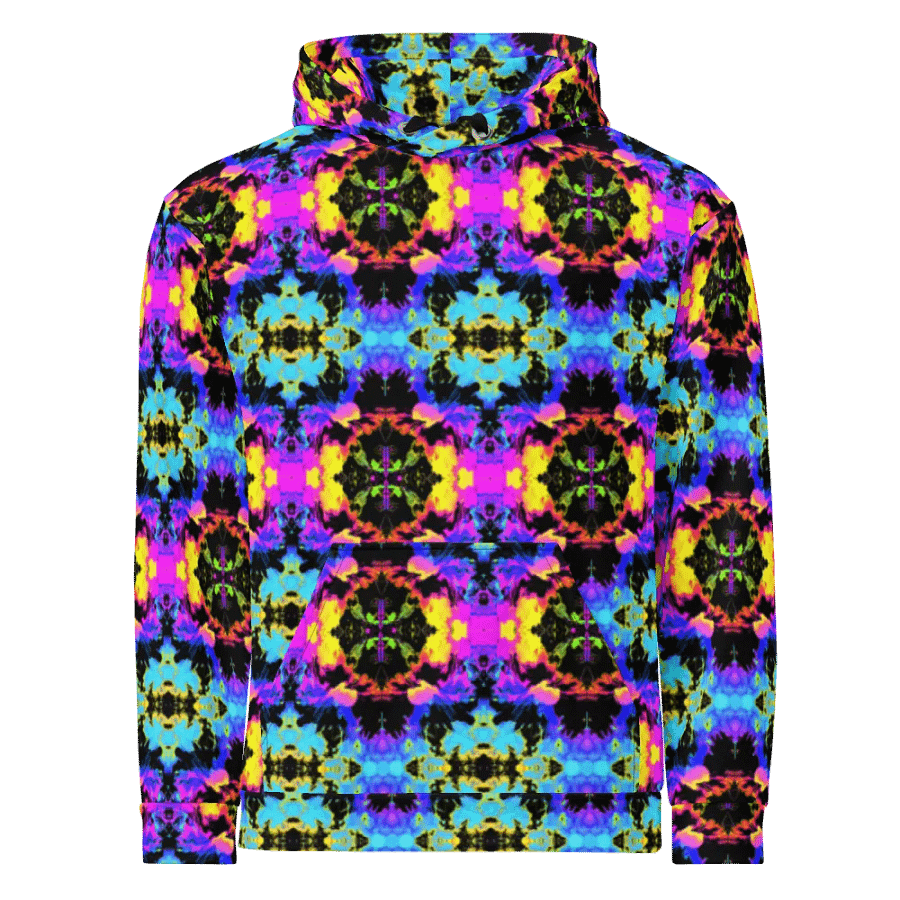 Abstract Neon Melting Daises Unisex Hoodie product image (5)