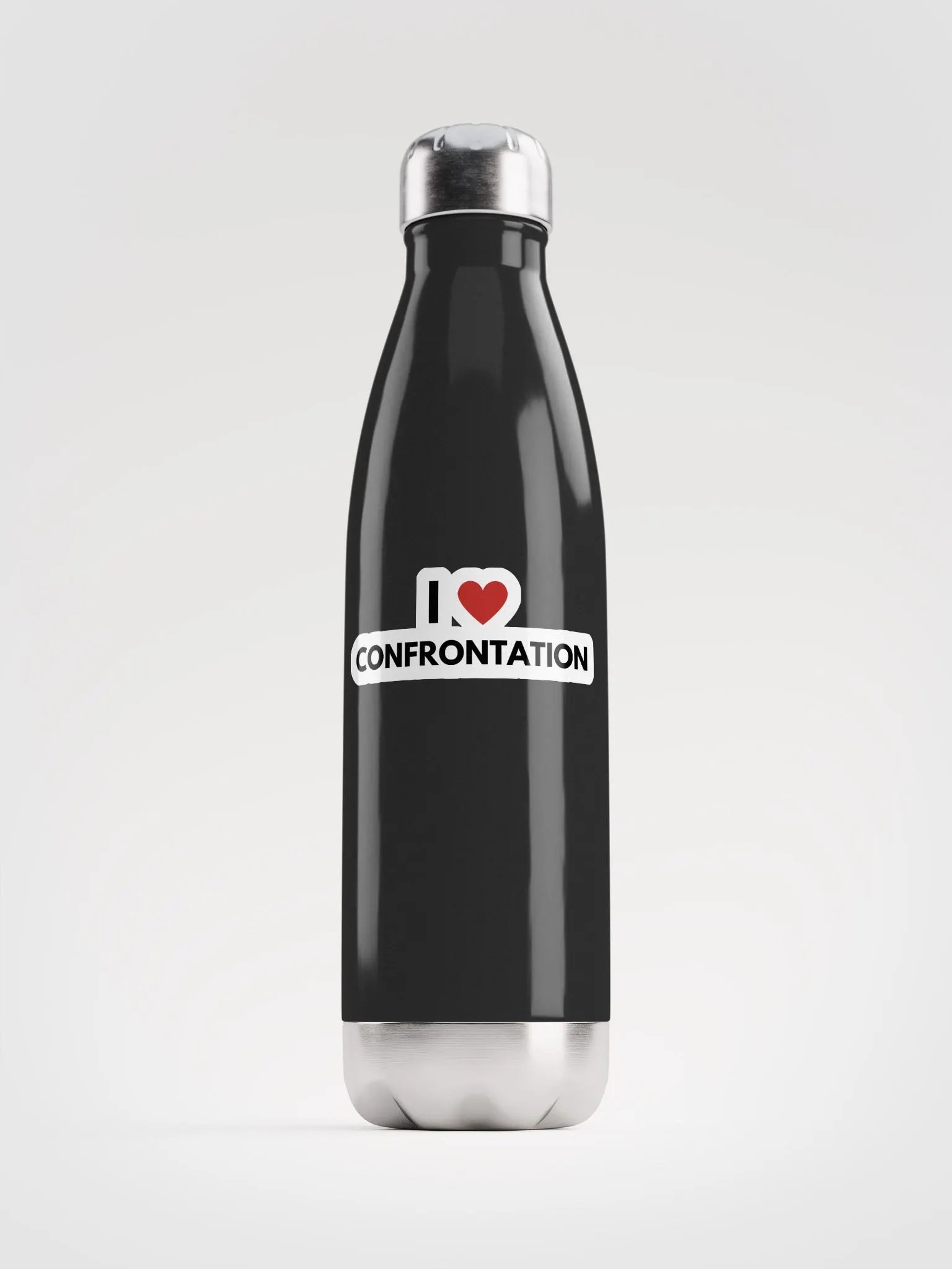 I <3 Confrontation (bubble design) stainless steel water bottle product image (3)