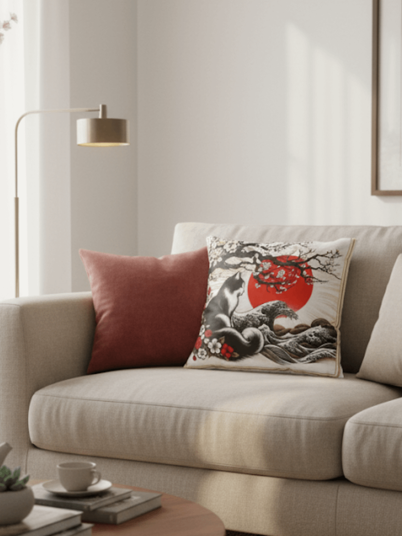 Cherry Blossom Cat Pillow product image (2)