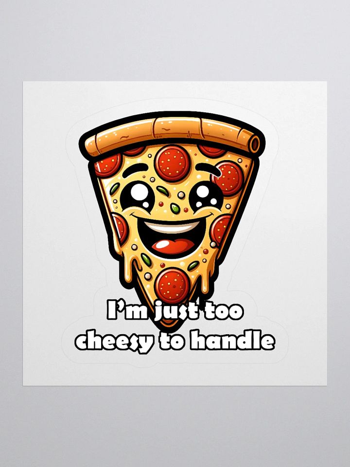 Too Cheesy Funny Pizza Pun Sticker product image (1)