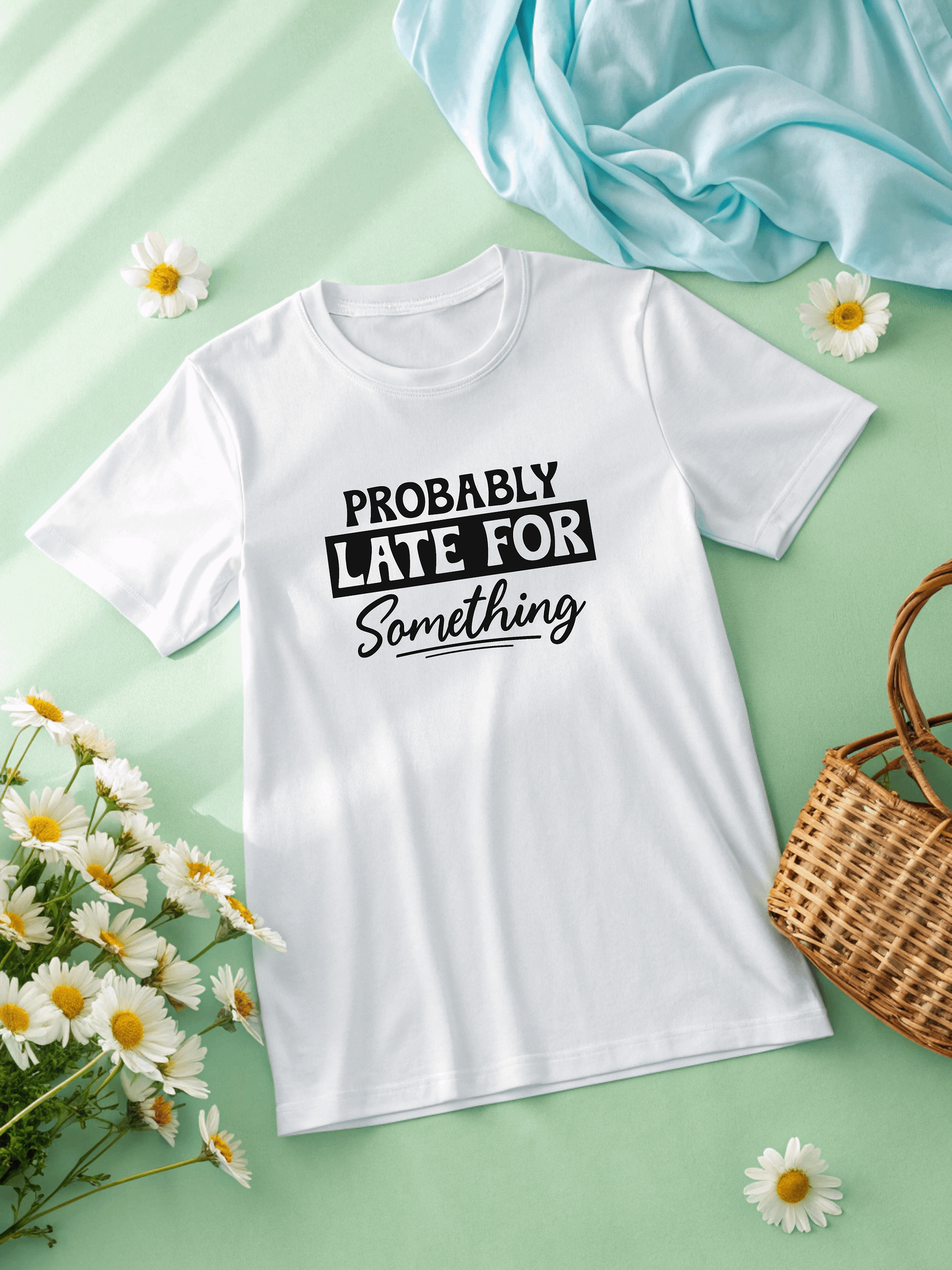 Probably Late For Something Women White T-Shirt product image (2)