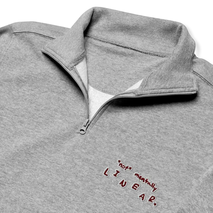 *not* mentally linear. (maroon bubble design) embroidered quarter zip product image (6)